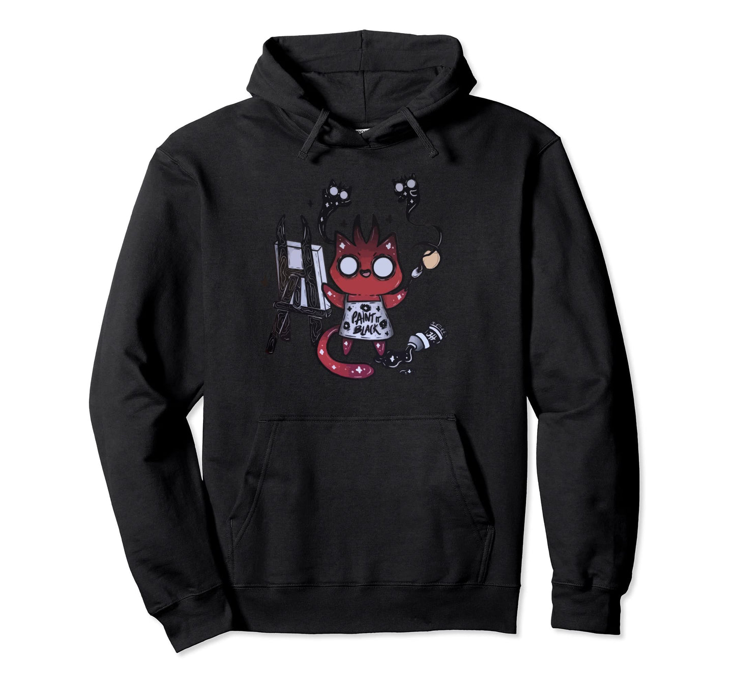 Kawaii Pastel Goth Art Cat Demon Hoodie - Custom Art Print Unisex - T-Shirt, Sweatshirt, Hoodie