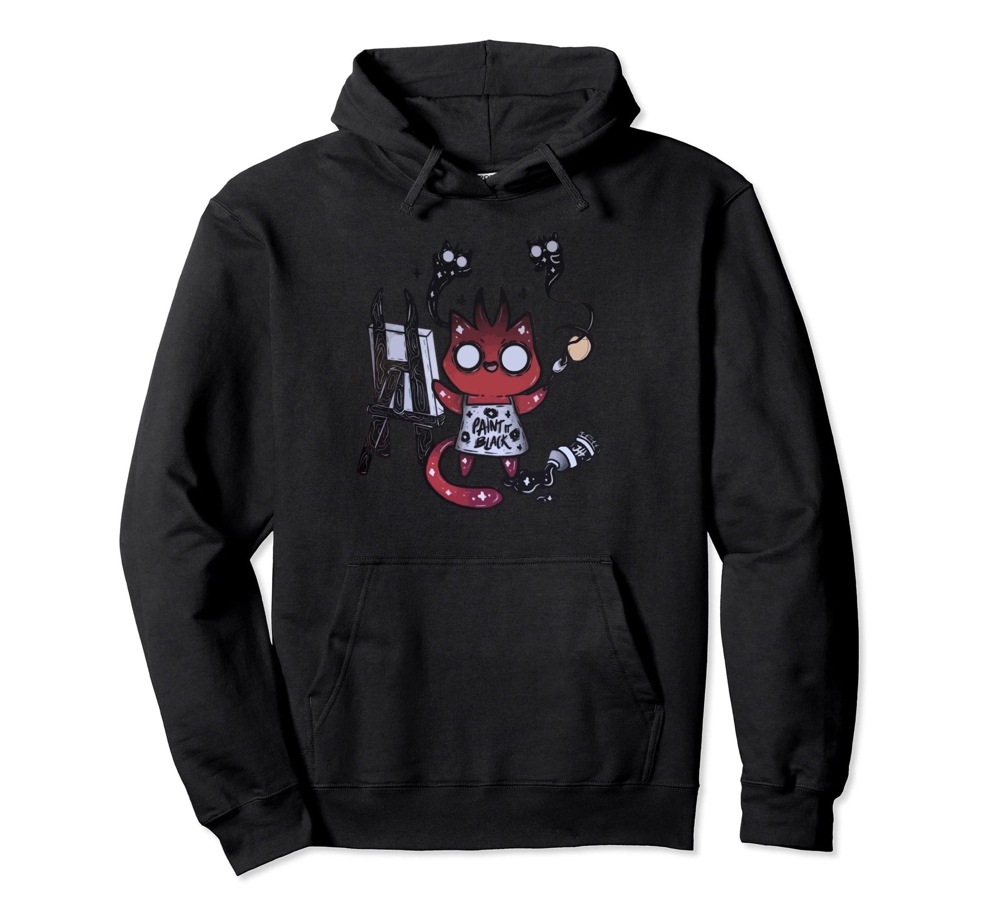 Kawaii Pastel Goth Art Cat Demon Hoodie - Custom Art Print Unisex - T-Shirt, Sweatshirt, Hoodie