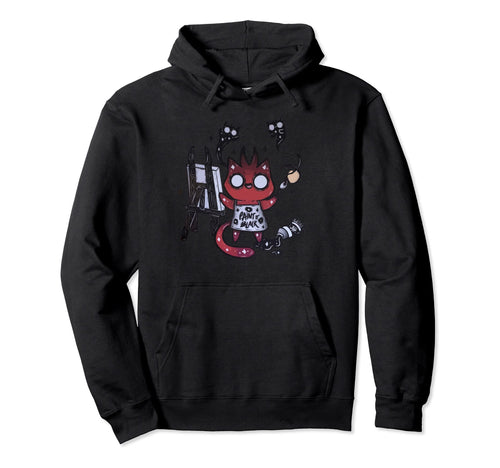 Kawaii Pastel Goth Art Cat Demon Hoodie - Custom Art Print Unisex - T-Shirt, Sweatshirt, Hoodie