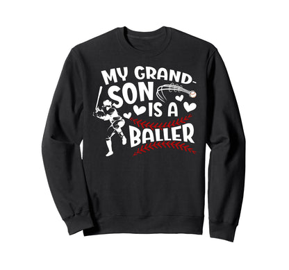 My Grandson Baseball Nana Baseball Sweatshirt - Trendy Graphic Unisex - T-Shirt, Sweatshirt, Hoodie