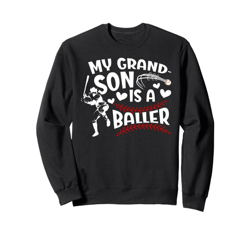 My Grandson Baseball Nana Baseball Sweatshirt - Trendy Graphic Unisex - T-Shirt, Sweatshirt, Hoodie