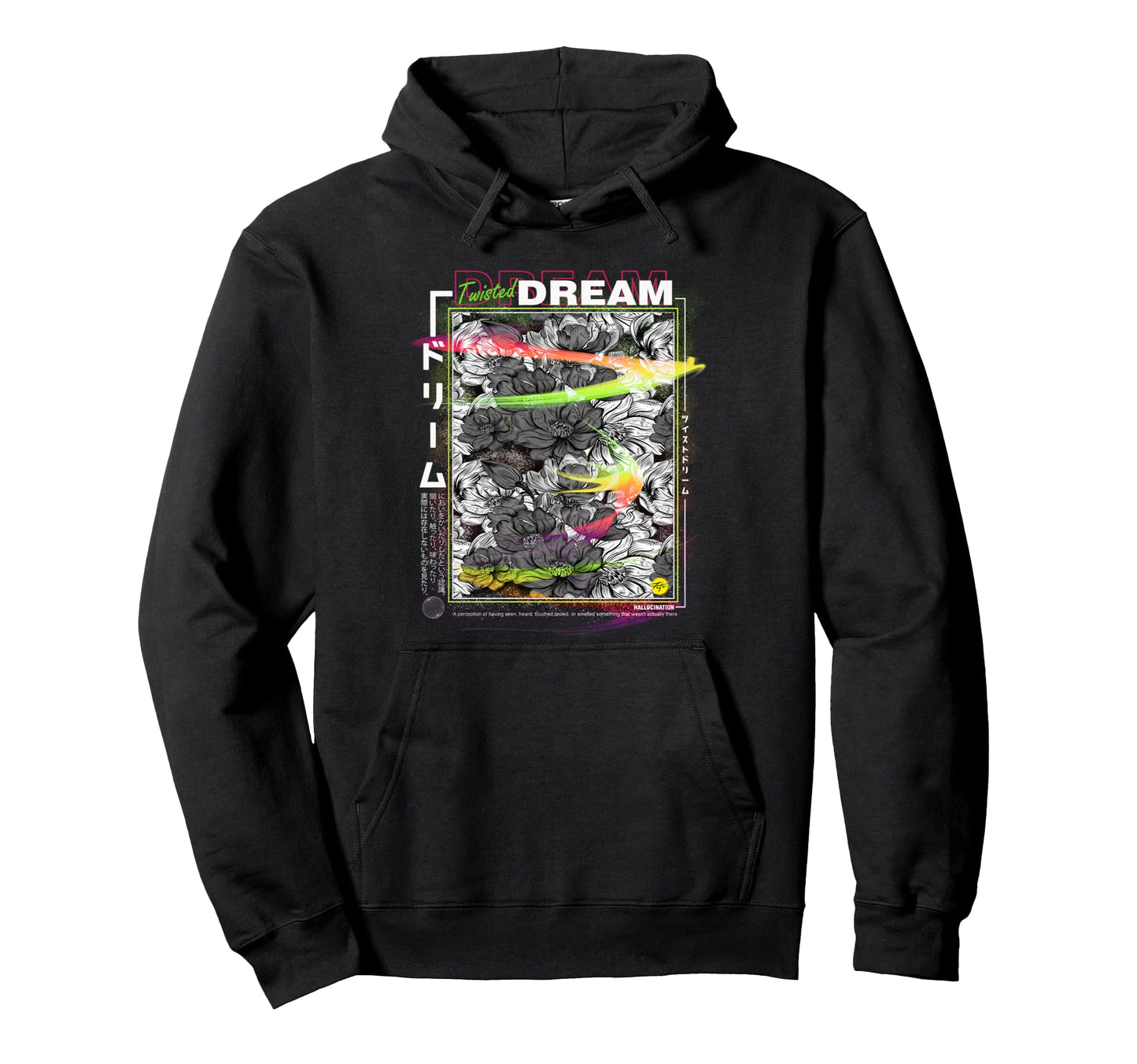 Japanese Vaporwave Flower Aesthetic Hoodie - Unique Graphic for Adults - T-Shirt, Sweatshirt, Hoodie