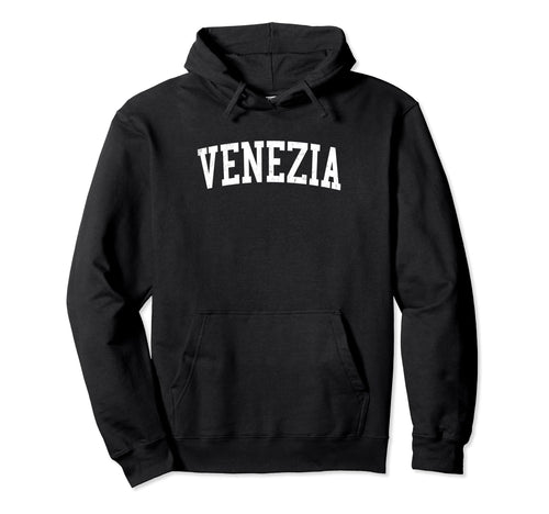 Venezia Italy Distressed White Varsity Hoodie - Custom Art Print Men Women - T-Shirt, Sweatshirt, Hoodie