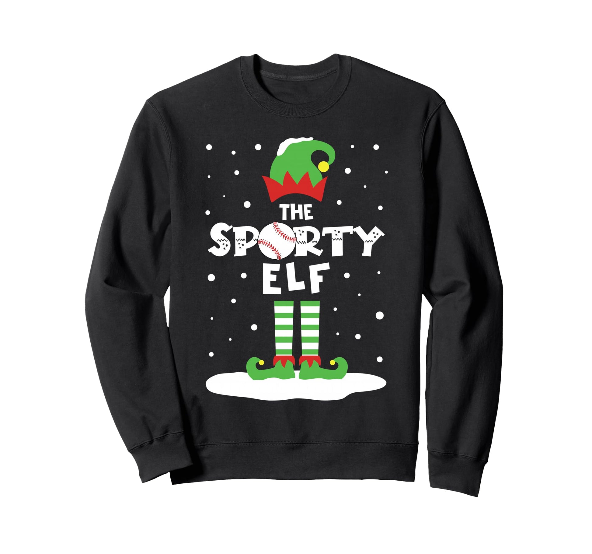 Sporty Baseball Elf Matching Family Sweatshirt - Novelty Apparel Men Women - T-Shirt, Sweatshirt, Hoodie