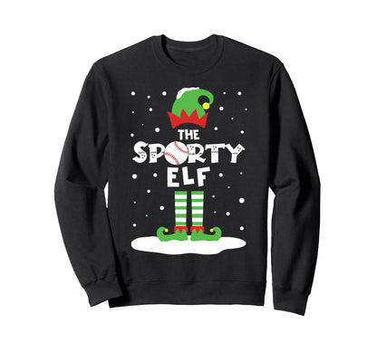 Sporty Baseball Elf Matching Family Sweatshirt - Novelty Apparel Men Women - T-Shirt, Sweatshirt, Hoodie