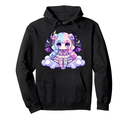 Kawaii Pastel Goth Creepy Anime Moon Hoodie - Aesthetic Graphic for Adults - T-Shirt, Sweatshirt, Hoodie