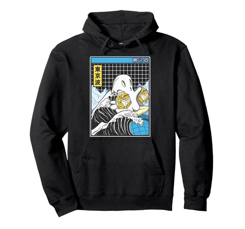 Surfing Ghost Banana Milk Cartons Wave Hoodie - Custom Art Print Men Women - T-Shirt, Sweatshirt, Hoodie