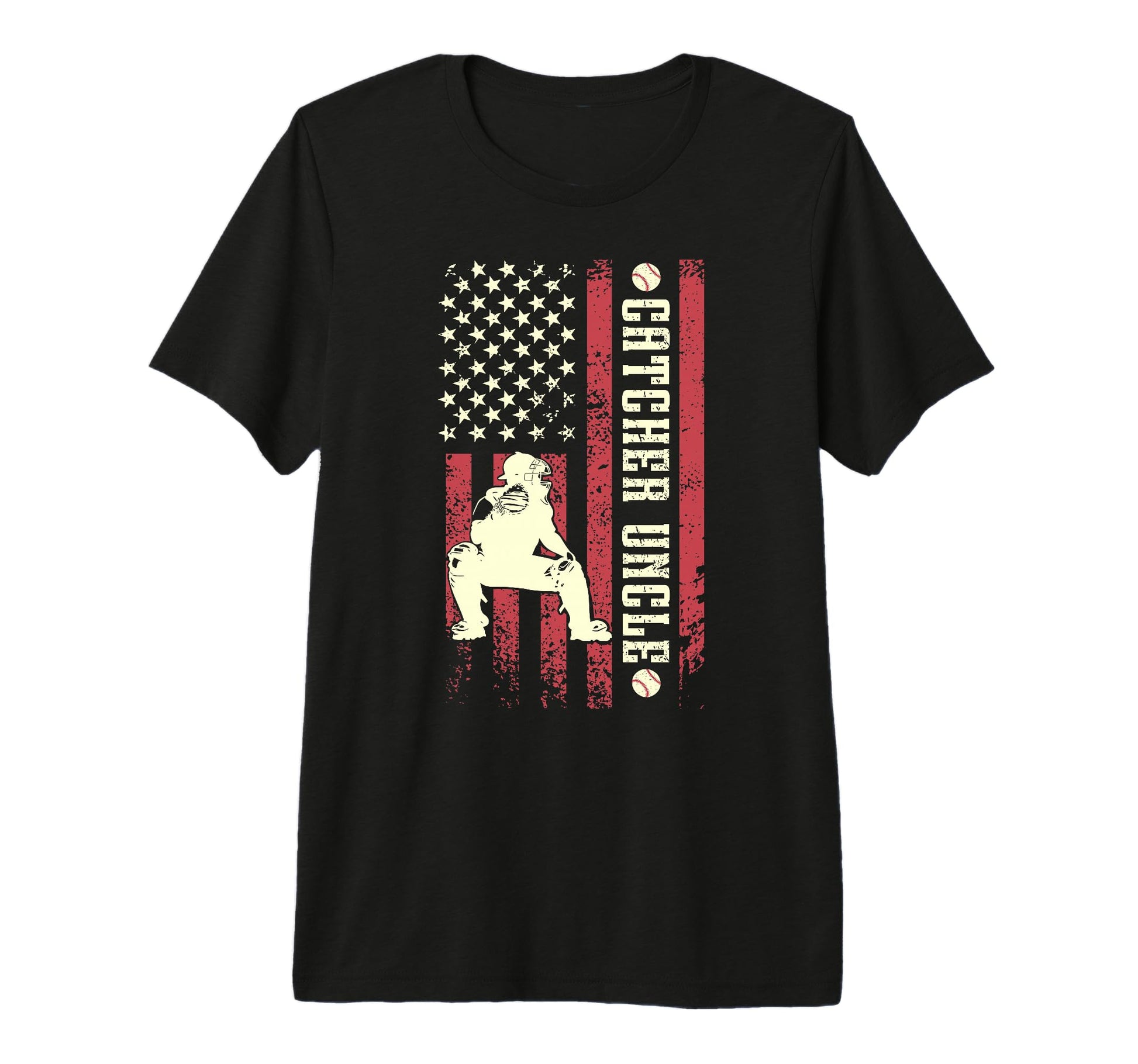 Mens Baseball Catcher Uncle Baseball T-Shirt - Unique Graphic Men Women - T-Shirt, Sweatshirt, Hoodie