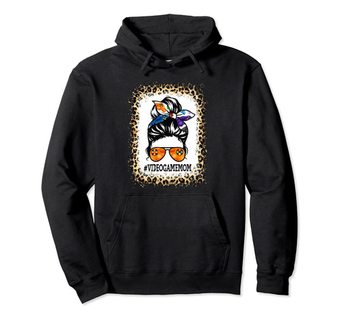 Funny Video Game Mom Messy Bun Player Hoodie - Casual Everyday Wear Unisex - T-Shirt, Sweatshirt, Hoodie