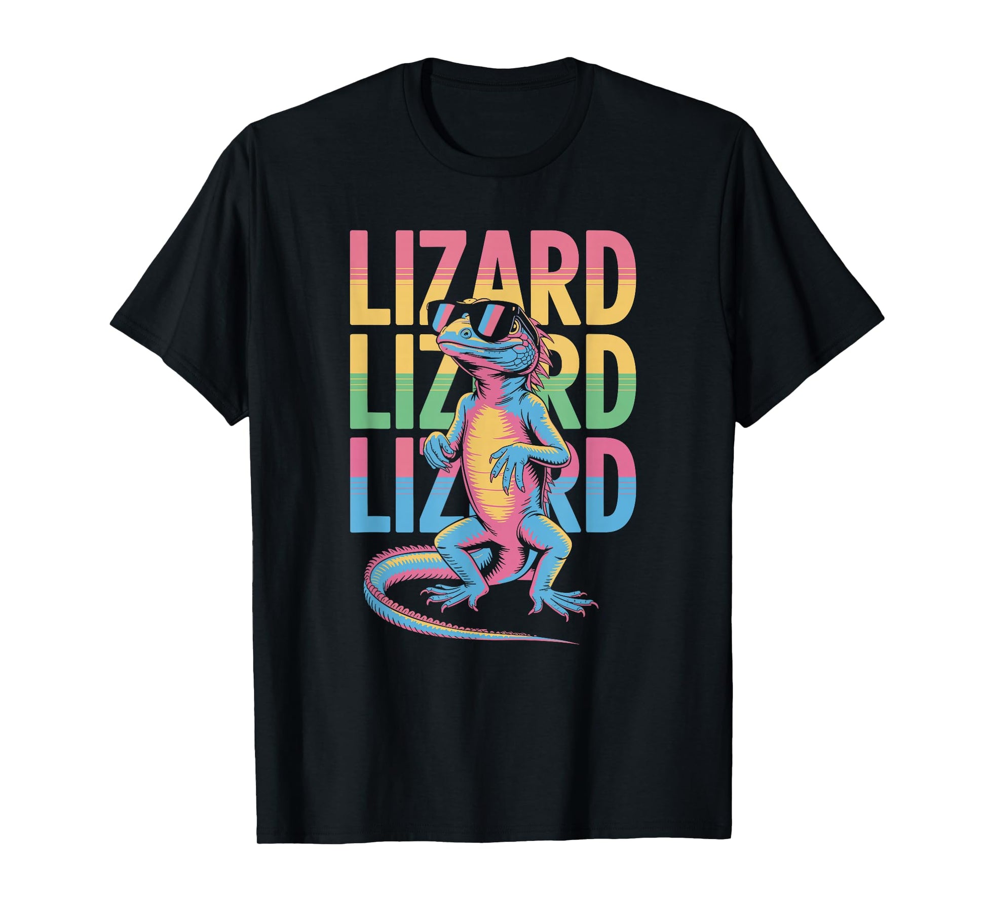 Lizard 80S Vaporwave Reptile T-Shirt - Fun Novelty Design Men Women - T-Shirt, Sweatshirt, Hoodie
