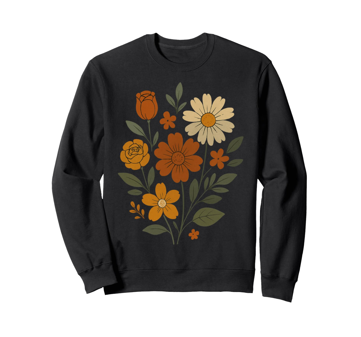 Wildflower Bouquet Rustic Boho Sweatshirt - Trendy Graphic for Adults - T-Shirt, Sweatshirt, Hoodie