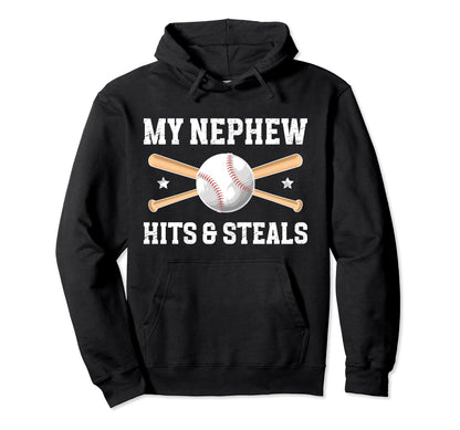 My Nephew Baseball Uncle Baseball Player Hoodie - Unique Graphic Unisex - T-Shirt, Sweatshirt, Hoodie