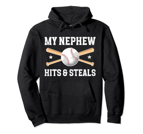 My Nephew Baseball Uncle Baseball Player Hoodie - Unique Graphic Unisex - T-Shirt, Sweatshirt, Hoodie