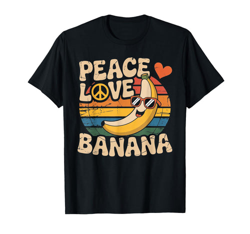 Funny Bananas Peace Love Banana T-Shirt - Aesthetic Graphic for Adults - T-Shirt, Sweatshirt, Hoodie
