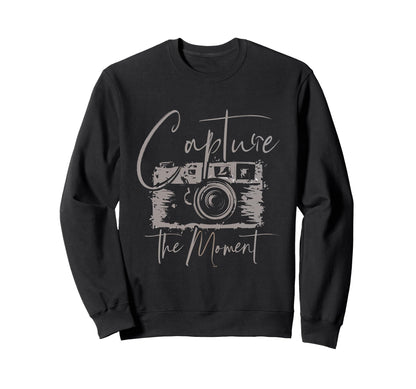 Capture Moment Photography Camera Lens Sweatshirt - Graphic Print Unisex - T-Shirt, Sweatshirt, Hoodie