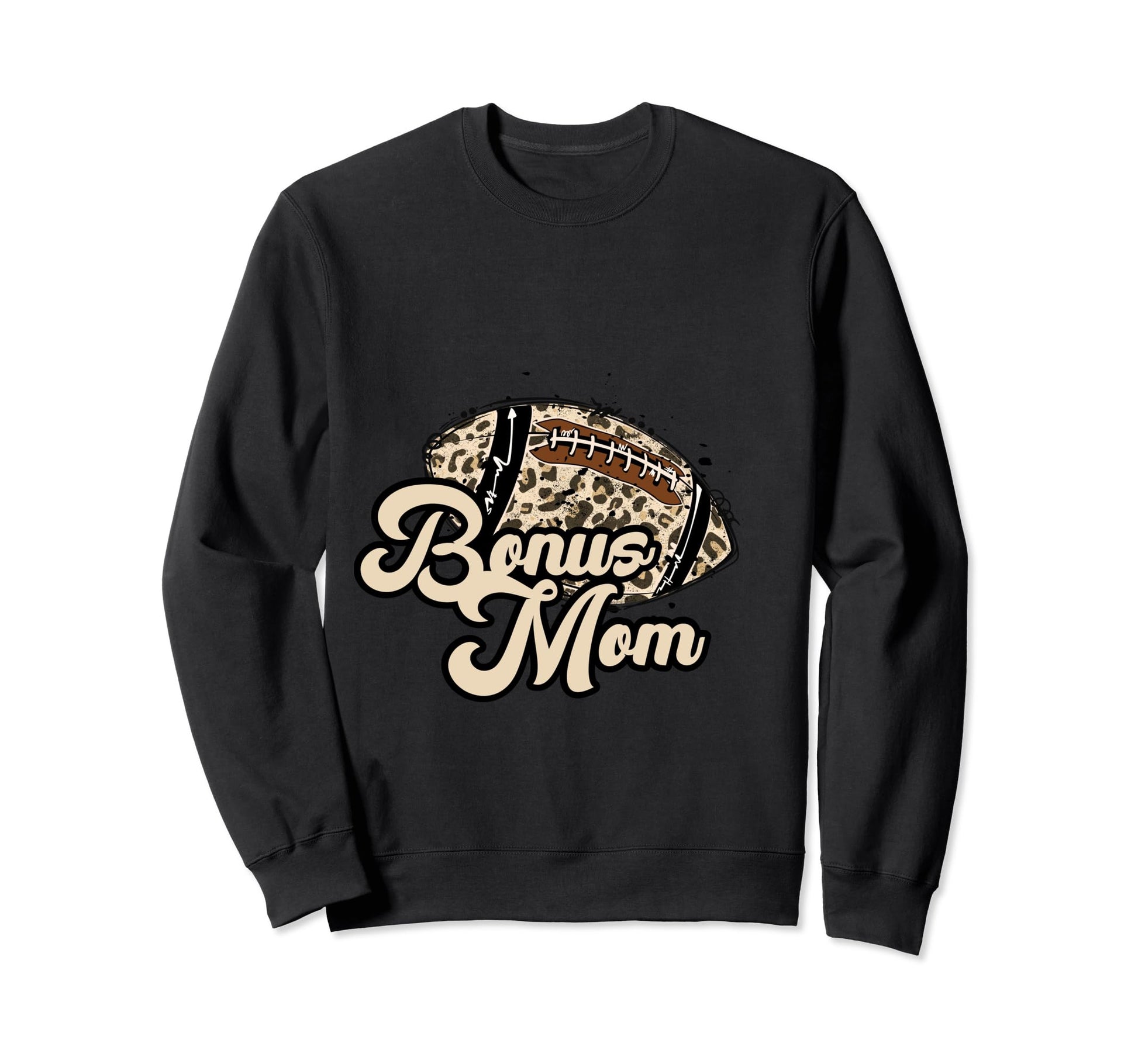 Football Bonus Mom Leopard Cheetah Sweatshirt - Graphic Print Men Women - T-Shirt, Sweatshirt, Hoodie