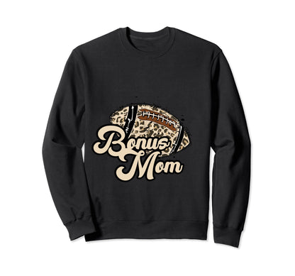 Football Bonus Mom Leopard Cheetah Sweatshirt - Graphic Print Men Women - T-Shirt, Sweatshirt, Hoodie