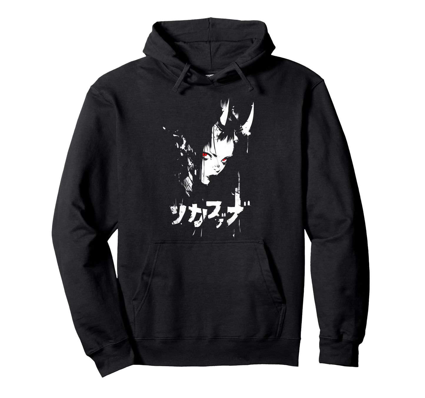 Goth Grunge Demon Anime Waifu Horror Hoodie - Unique Graphic for Adults - T-Shirt, Sweatshirt, Hoodie