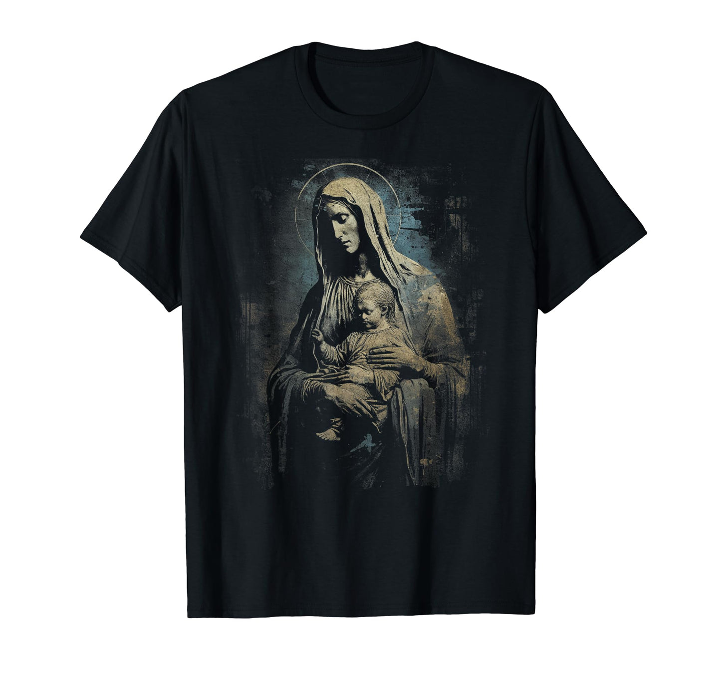 Mary Jesus Distressed 90S Goth Grunge T-Shirt - Aesthetic Graphic Unisex - T-Shirt, Sweatshirt, Hoodie