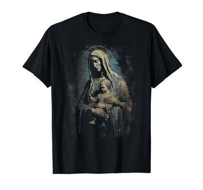 Mary Jesus Distressed 90S Goth Grunge T-Shirt - Aesthetic Graphic Unisex - T-Shirt, Sweatshirt, Hoodie