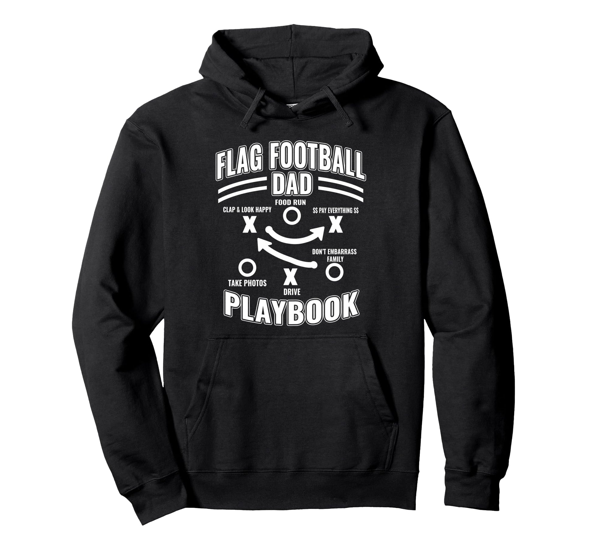 Flag Football Dad Playbook Proud Sports Hoodie - Unique Graphic Unisex - T-Shirt, Sweatshirt, Hoodie