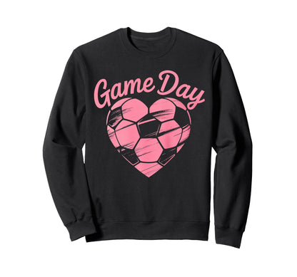 Womens Soccer Game Day Ladies Heart Sweatshirt - Custom Art Print Unisex - T-Shirt, Sweatshirt, Hoodie