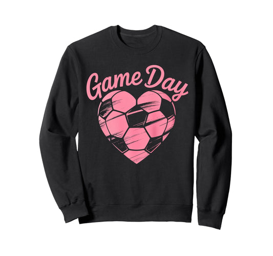 Womens Soccer Game Day Ladies Heart Sweatshirt - Custom Art Print Unisex - T-Shirt, Sweatshirt, Hoodie