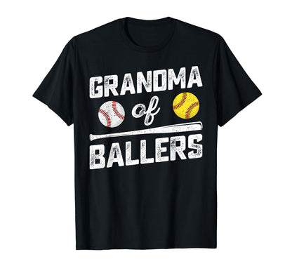 Grandma Ballers Funny Baseball T-Shirt - Novelty Apparel for Adults - T-Shirt, Sweatshirt, Hoodie