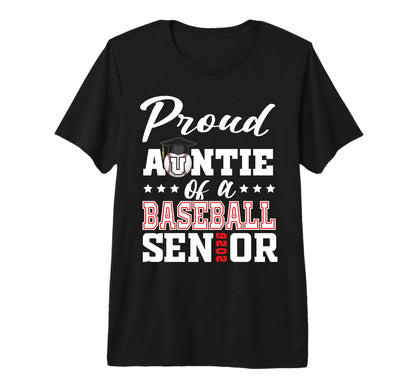 Proud Auntie Baseball Senior 2026 T-Shirt - Custom Art Print Men Women - T-Shirt, Sweatshirt, Hoodie