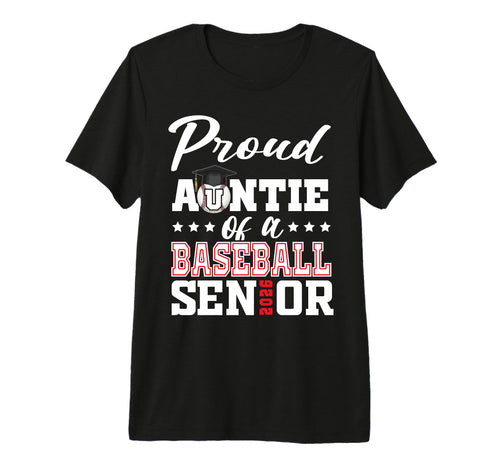 Proud Auntie Baseball Senior 2026 T-Shirt - Custom Art Print Men Women - T-Shirt, Sweatshirt, Hoodie