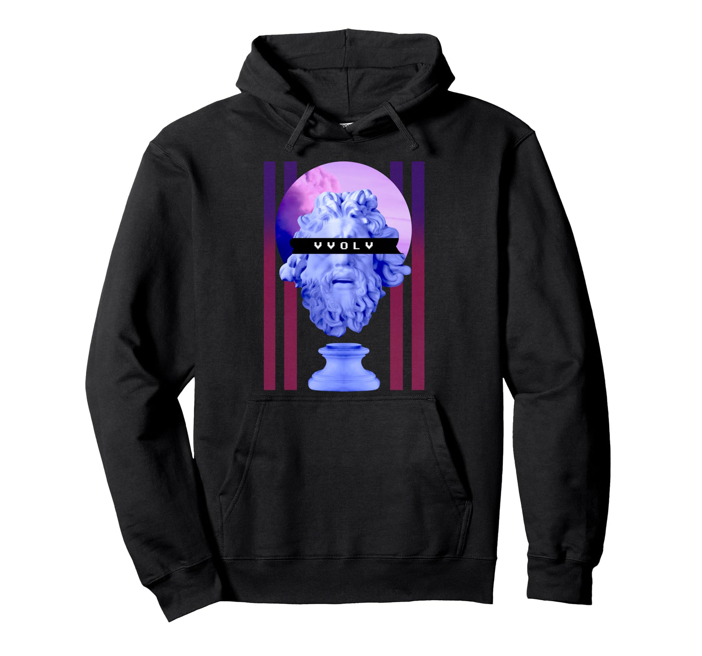Vaporwave Retrowave Vvolv Statue Bust Hoodie - Aesthetic Graphic Unisex - T-Shirt, Sweatshirt, Hoodie