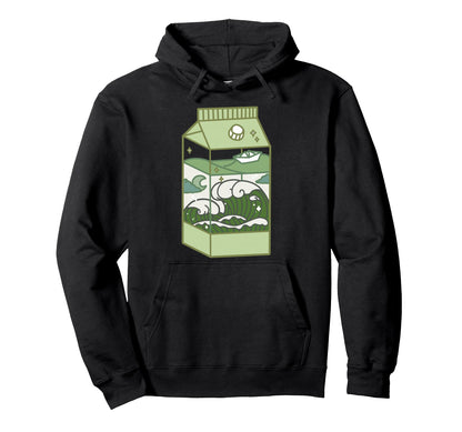 Japanese Aesthetic Milk Box Artwork Hoodie - Streetwear Style Unisex - T-Shirt, Sweatshirt, Hoodie