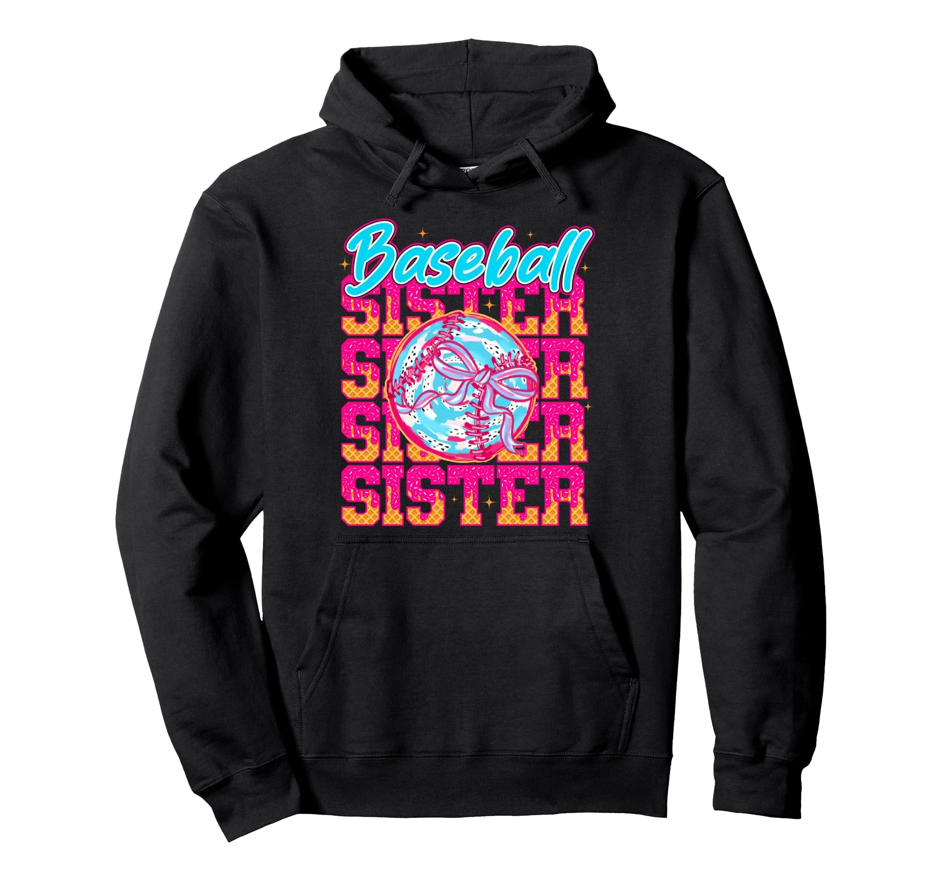Softball Drip Sister Ice Cream Drip Hoodie - Trendy Graphic Men Women - T-Shirt, Sweatshirt, Hoodie