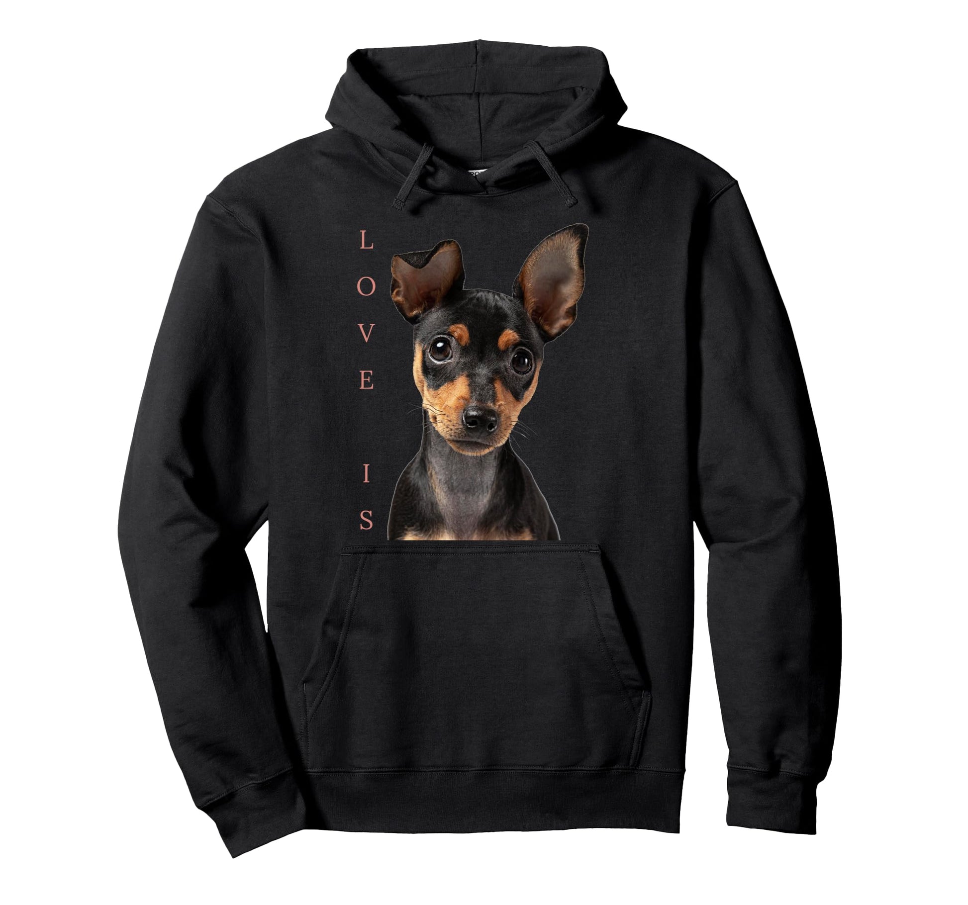 Miniature Pinscher Dog Mom Dad Love Hoodie - Graphic Print for Adults - T-Shirt, Sweatshirt, Hoodie