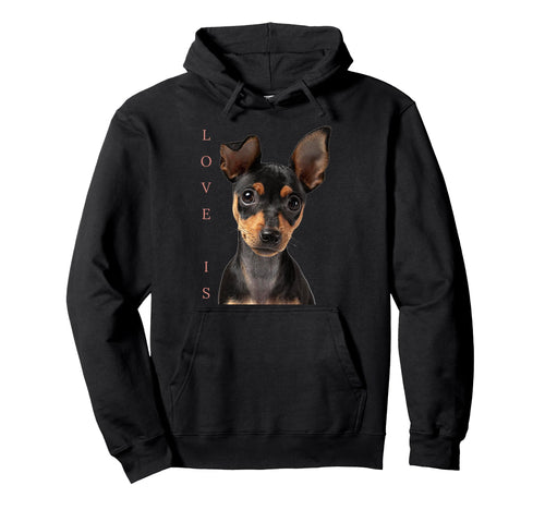 Miniature Pinscher Dog Mom Dad Love Hoodie - Graphic Print for Adults - T-Shirt, Sweatshirt, Hoodie