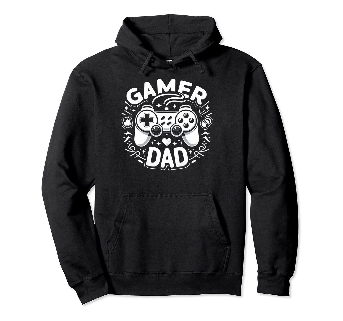 Gamer Dad Game Controller Gaming Video Game Hoodie - Unique Graphic Unisex - T-Shirt, Sweatshirt, Hoodie