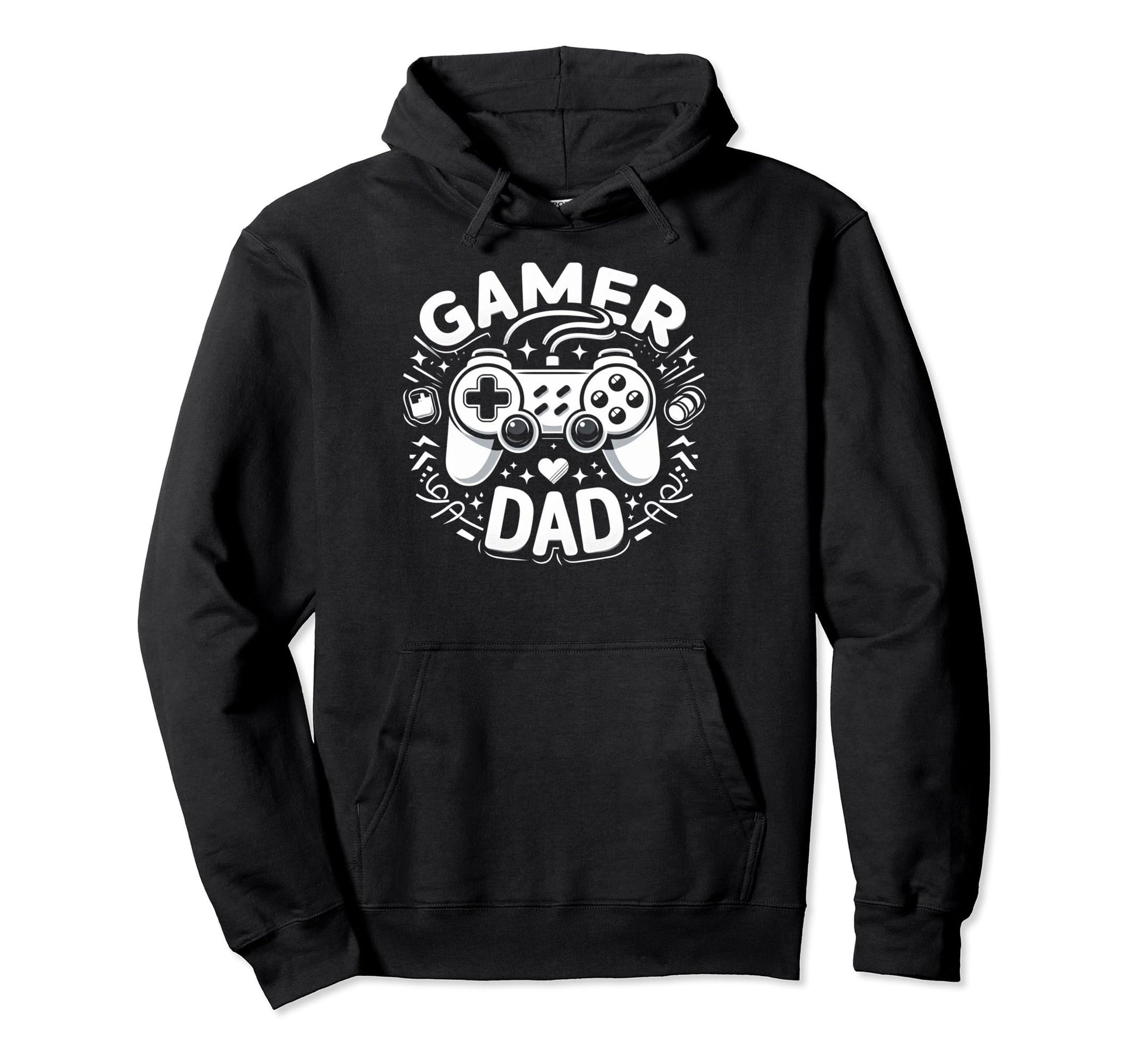 Gamer Dad Game Controller Gaming Video Game Hoodie - Unique Graphic Unisex - T-Shirt, Sweatshirt, Hoodie