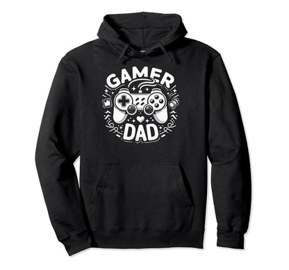 Gamer Dad Game Controller Gaming Video Game Hoodie - Unique Graphic Unisex - T-Shirt, Sweatshirt, Hoodie