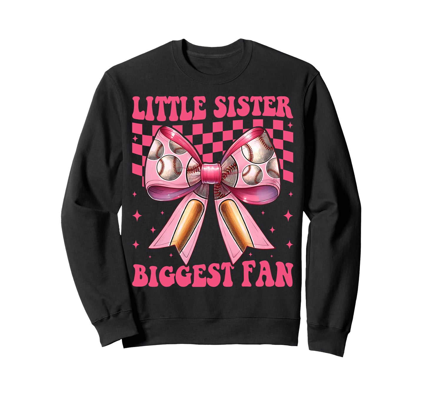 Baseball Sister Coquette Bow Little Sweatshirt - Novelty Apparel Men Women - T-Shirt, Sweatshirt, Hoodie