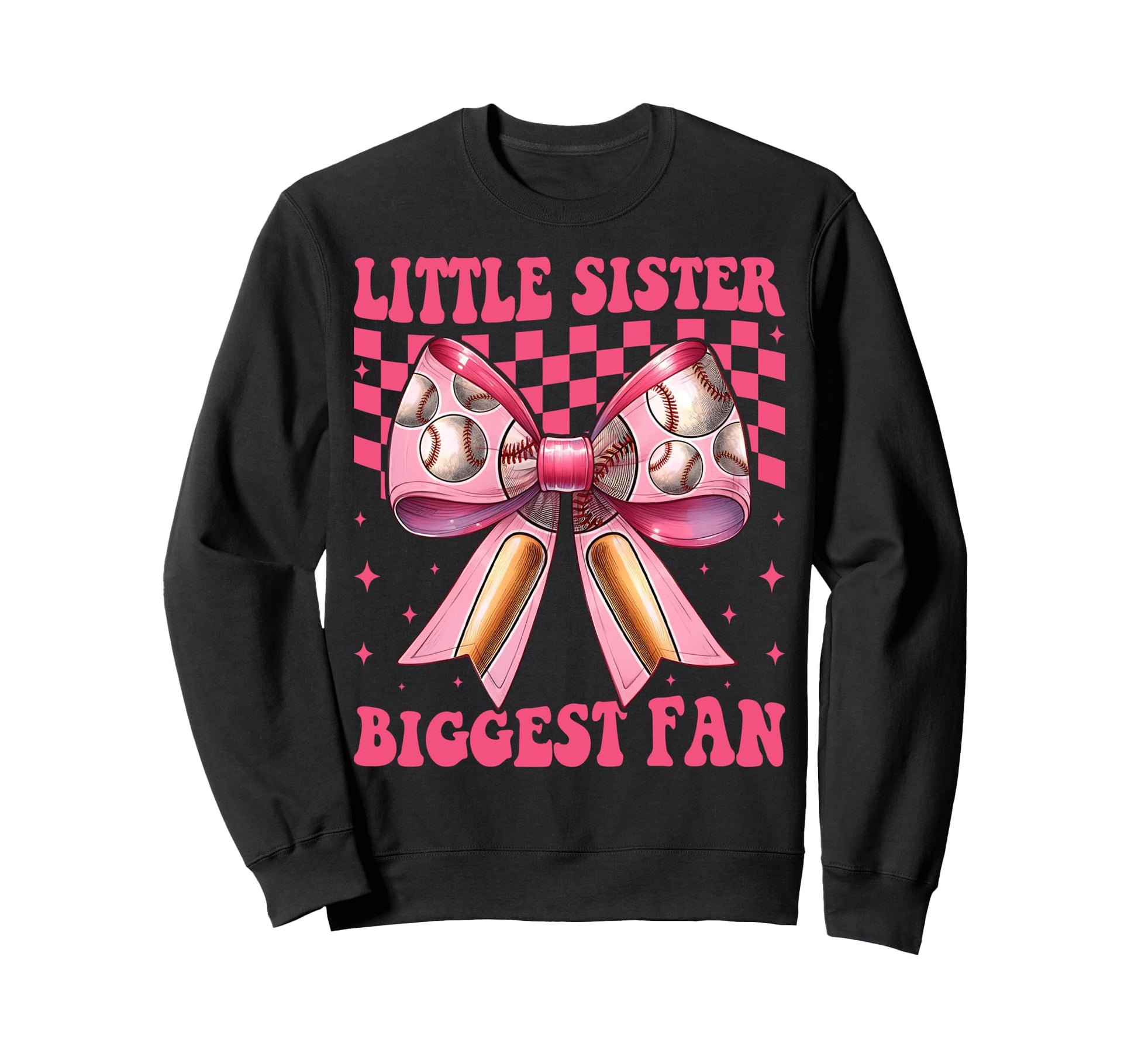 Baseball Sister Coquette Bow Little Sweatshirt - Novelty Apparel Men Women - T-Shirt, Sweatshirt, Hoodie