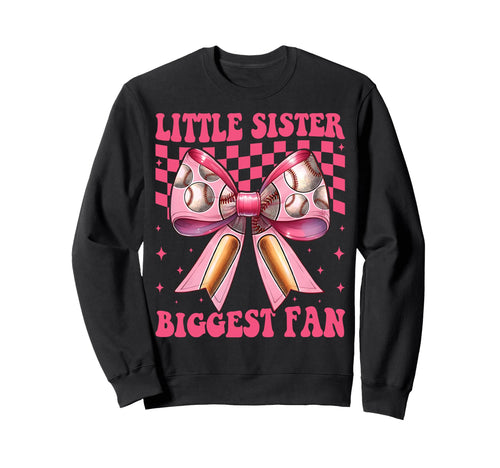 Baseball Sister Coquette Bow Little Sweatshirt - Novelty Apparel Men Women - T-Shirt, Sweatshirt, Hoodie