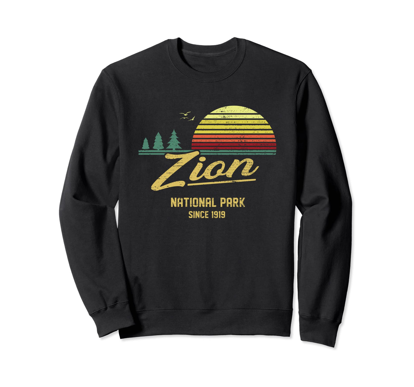 Zion 1919 Est National Park Outdoor Sweatshirt - Graphic Print for Adults - T-Shirt, Sweatshirt, Hoodie
