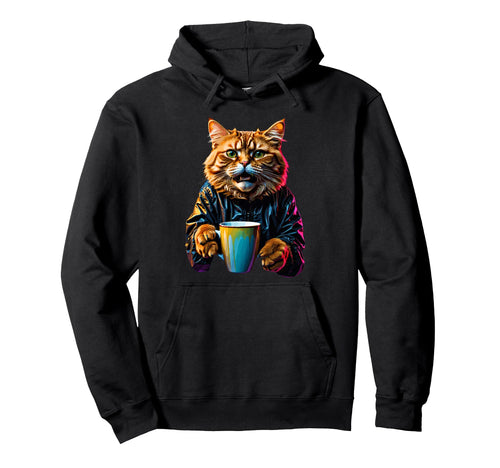 Vaporwave Aesthetic Coffee Cats Art And Hoodie - Unique Graphic for Adults - T-Shirt, Sweatshirt, Hoodie