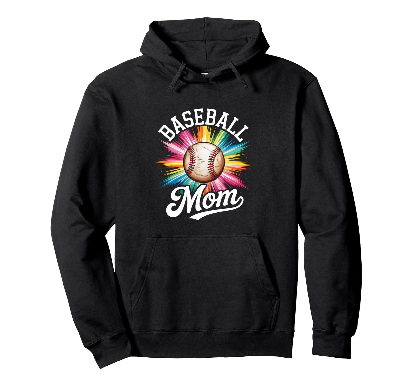 Baseball Mom Tie Dye Colorful Hoodie - Casual Everyday Wear for Adults - T-Shirt, Sweatshirt, Hoodie
