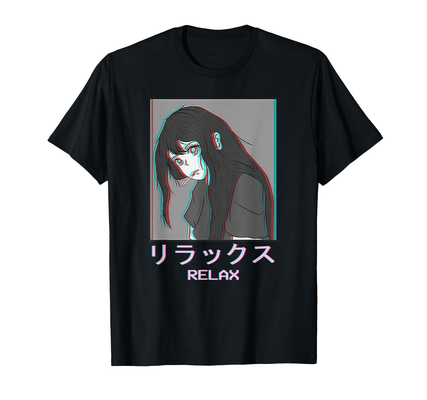 Sad Anime Relax Waifu Japanese Vaporwave T-Shirt - Novelty Apparel Unisex - T-Shirt, Sweatshirt, Hoodie