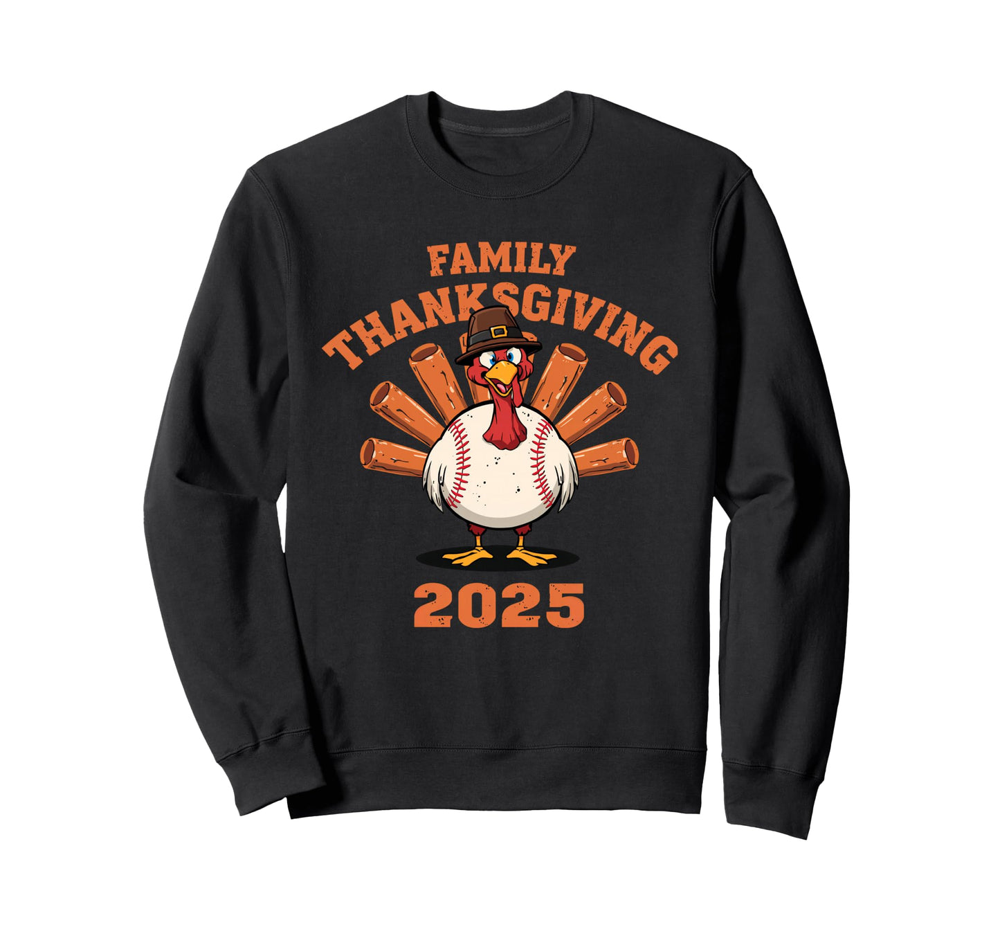 Happy Thanksgiving 2025 Funny Baseball Sweatshirt - Novelty Apparel Unisex - T-Shirt, Sweatshirt, Hoodie