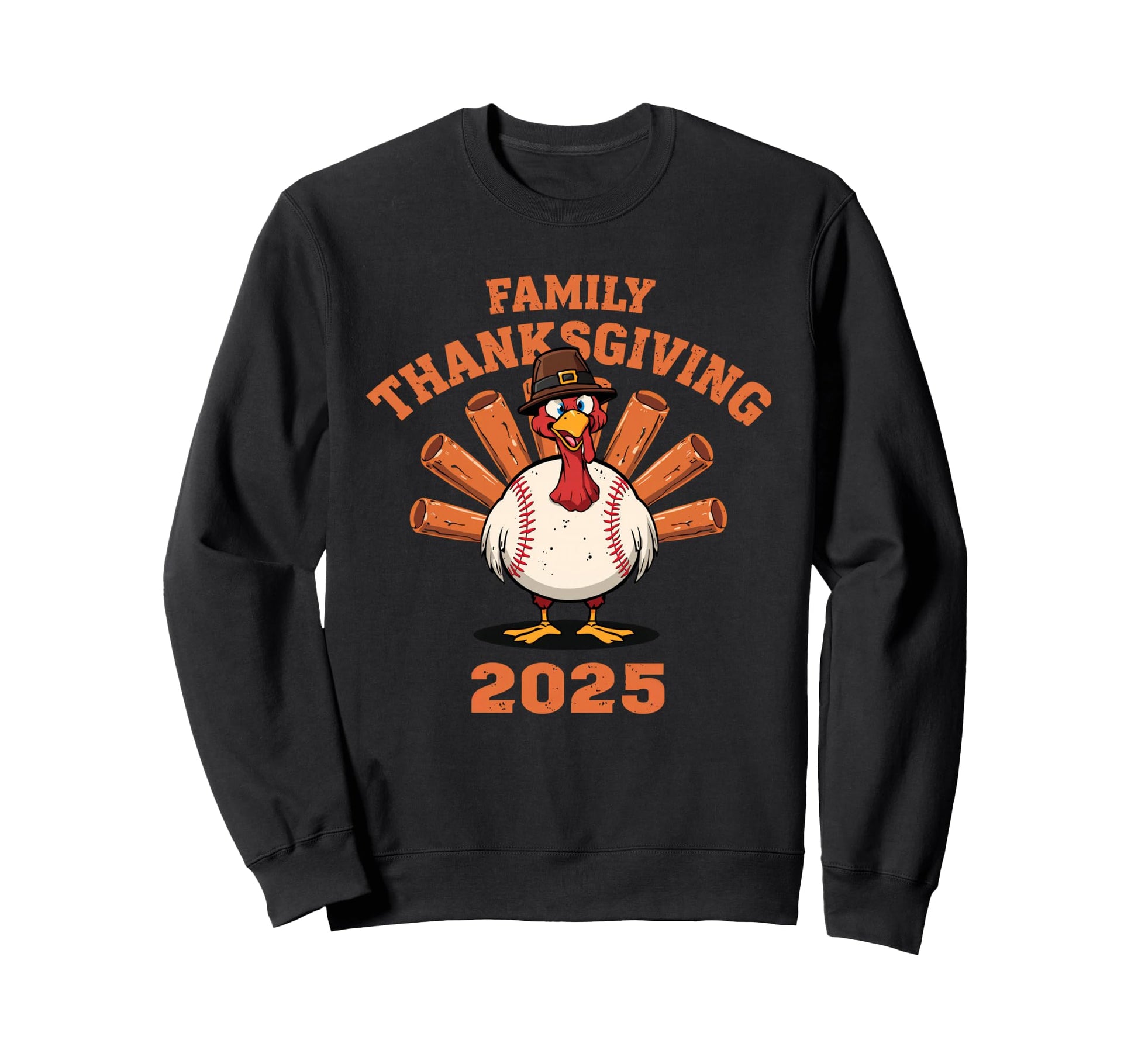 Happy Thanksgiving 2025 Funny Baseball Sweatshirt - Novelty Apparel Unisex - T-Shirt, Sweatshirt, Hoodie