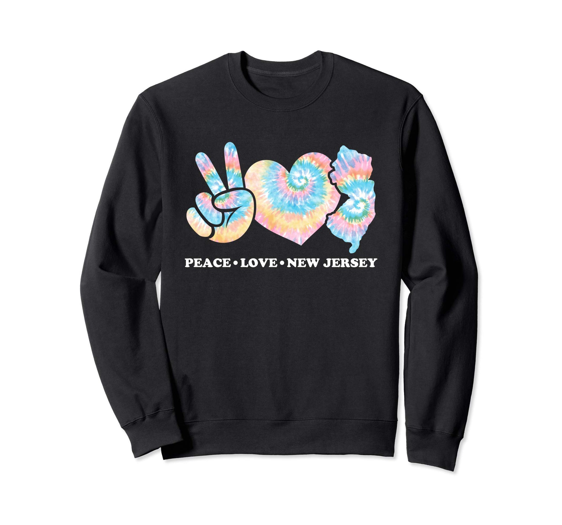 Tie Dye New Jersey Hippie Co Hoodie - Unique Graphic Men Women - T-Shirt, Sweatshirt, Hoodie