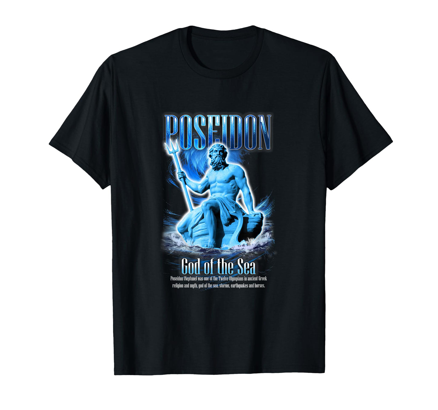 Poseidon God Sea Aesthetic Edgy T-Shirt - Casual Everyday Wear Unisex - T-Shirt, Sweatshirt, Hoodie