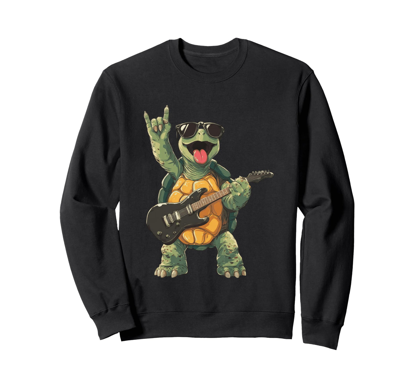 Rock Turtle Funny Animal Music Sweatshirt - Aesthetic Graphic Men Women - T-Shirt, Sweatshirt, Hoodie